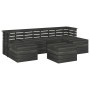 Muebles palets de jardín 7 pzas madera maciza pino gris oscuro de , Conjuntos de jardín - Ref: Foro24-3063755, Precio: 417,66...