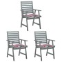 Sillas comedor de jardín 3 uds madera maciza acacia y cojines de , Sillas de jardín - Ref: Foro24-3064441, Precio: 290,35 €, ...
