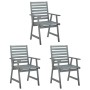 Sillas comedor de jardín 3 uds madera maciza acacia y cojines de , Sillas de jardín - Ref: Foro24-3064441, Precio: 290,35 €, ...