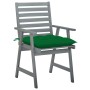 Sillas comedor de jardín 3 uds madera maciza acacia y cojines de , Sillas de jardín - Ref: Foro24-3064448, Precio: 288,28 €, ...