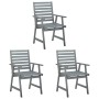 Sillas comedor de jardín 3 uds madera maciza acacia y cojines de , Sillas de jardín - Ref: Foro24-3064429, Precio: 310,14 €, ...