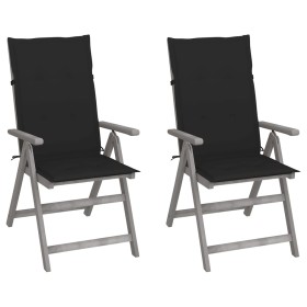 Sillas reclinables jardín y cojines 2 uds madera maciza acacia de , Sillas de jardín - Ref: Foro24-3064705, Precio: 174,95 €,...