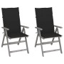 Sillas reclinables jardín y cojines 2 uds madera maciza acacia de , Sillas de jardín - Ref: Foro24-3064705, Precio: 174,95 €,...