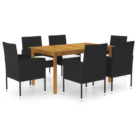 Juego de comedor para jardín de 7 piezas negro de , Conjuntos de jardín - Ref: Foro24-3067837, Precio: 530,05 €, Descuento: %