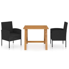 Juego de comedor de jardín 3 piezas negro de , Conjuntos de jardín - Ref: Foro24-3068724, Precio: 239,04 €, Descuento: %
