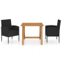 Juego de comedor de jardín 3 piezas negro de , Conjuntos de jardín - Ref: Foro24-3068724, Precio: 239,04 €, Descuento: %