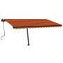 Toldo manual retráctil con LED naranja y marrón 450x350 cm de , Toldos - Ref: Foro24-3069845, Precio: 522,90 €, Descuento: %