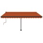 Toldo manual retráctil con LED naranja y marrón 450x350 cm de , Toldos - Ref: Foro24-3069845, Precio: 522,90 €, Descuento: %