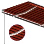 Toldo manual retráctil con LED naranja y marrón 450x350 cm de , Toldos - Ref: Foro24-3069845, Precio: 522,90 €, Descuento: %