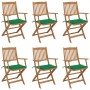Sillas de jardín plegables 6 uds y cojines madera maciza acacia de , Sillas de jardín - Ref: Foro24-3065466, Precio: 371,23 €...