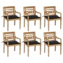 Sillas Batavia 6 unidades madera maciza de teca con cojines de , Sillas de jardín - Ref: Foro24-3073329, Precio: 752,23 €, De...