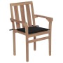 Sillas de jardín apilables 6 uds madera maciza teca con cojines de , Sillas de jardín - Ref: Foro24-3073413, Precio: 790,87 €...
