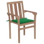 Sillas de jardín apilables 6 uds madera maciza teca con cojines de , Sillas de jardín - Ref: Foro24-3073411, Precio: 751,16 €...