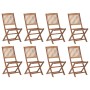 Sillas de jardín plegables 8 uds y cojines madera maciza acacia de , Sillas de jardín - Ref: Foro24-3075114, Precio: 419,41 €...