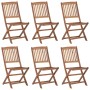 Sillas de jardín plegables 6 uds y cojines madera maciza acacia de , Sillas de jardín - Ref: Foro24-3074999, Precio: 313,96 €...