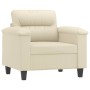 Sillón con taburete cuero sintético color crema 60 cm de , Sofás - Ref: Foro24-3201238, Precio: 208,01 €, Descuento: %