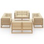 Juego de muebles de jardín 8 pzas y cojines madera pino maciza de , Conjuntos de jardín - Ref: Foro24-3076337, Precio: 1,00 €...