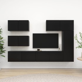 Juego de muebles de TV 6 piezas madera contrachapada negro de , Muebles TV - Ref: Foro24-3078820, Precio: 257,37 €, Descuento: %