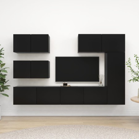Juego de muebles de TV 6 piezas madera contrachapada negro de , Muebles TV - Ref: Foro24-3078820, Precio: 257,37 €, Descuento: %