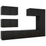 Juego de muebles de TV 6 piezas madera contrachapada negro de , Muebles TV - Ref: Foro24-3078820, Precio: 257,37 €, Descuento: %