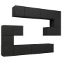 Set de muebles de salón TV 10 piezas madera ingeniería negro de , Muebles TV - Ref: Foro24-3078829, Precio: 303,64 €, Descuen...