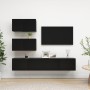 Set de muebles de salón TV 4 piezas madera de ingeniería negro de , Muebles TV - Ref: Foro24-3078815, Precio: 167,34 €, Descu...