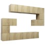 Set de muebles salón TV 10 pzas madera ingeniería roble Sonoma de , Muebles TV - Ref: Foro24-3079039, Precio: 276,61 €, Descu...