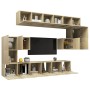 Set de muebles salón TV 10 pzas madera ingeniería roble Sonoma de , Muebles TV - Ref: Foro24-3079039, Precio: 276,61 €, Descu...