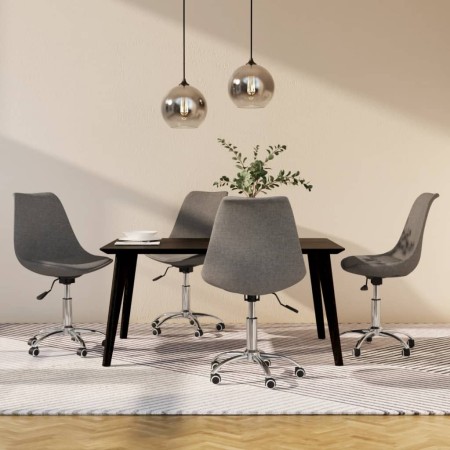 Sillas de comedor giratorias 4 unidades tela gris claro de , Sillas de comedor - Ref: Foro24-3085379, Precio: 226,38 €, Descu...