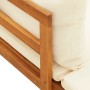 Muebles de jardín 3 pzas con cojines crema madera de acacia de , Conjuntos de jardín - Ref: Foro24-3087272, Precio: 432,59 €,...