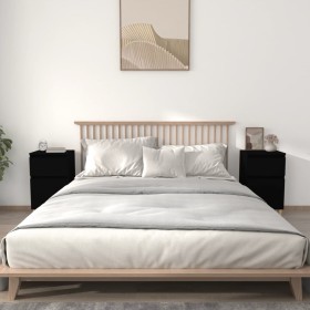 vidaxL Mesitas de noche negras 2 uds 40x35x70 cm de , Mesitas de noche - Ref: Foro24-819695, Precio: 82,86 €, Descuento: %