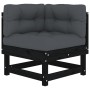 Sofás esquineros con cojines 2 uds madera maciza de pino negro de , Sofás modulares de exterior - Ref: Foro24-825454, Precio:...