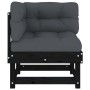 Sofás esquineros con cojines 2 uds madera maciza de pino negro de , Sofás modulares de exterior - Ref: Foro24-825454, Precio:...
