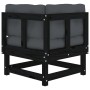 Sofás esquineros con cojines 2 uds madera maciza de pino negro de , Sofás modulares de exterior - Ref: Foro24-825454, Precio:...