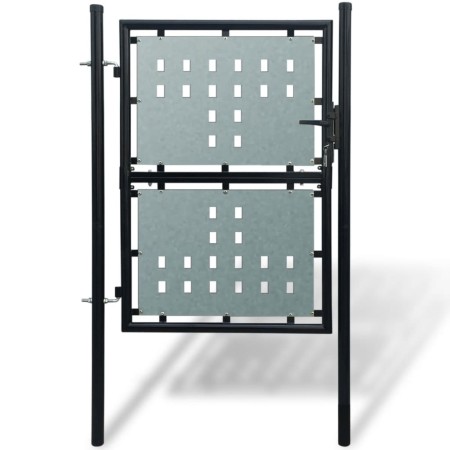 Puerta de valla de jardín negra 100x175 cm de , Puertas de jardín - Ref: Foro24-141686, Precio: 195,51 €, Descuento: %