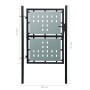 Puerta de valla de jardín negra 100x175 cm de , Puertas de jardín - Ref: Foro24-141686, Precio: 195,51 €, Descuento: %