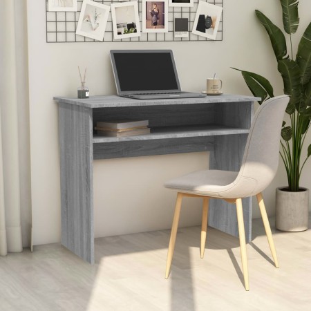 Escritorio de madera contrachapada gris Sonoma 90x50x74 cm de , Escritorios - Ref: Foro24-815463, Precio: 60,39 €, Descuento: %