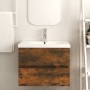 Mueble de lavabo contrachapado roble ahumado 60x38,5x45 cm de , Muebles de baño - Ref: Foro24-815648, Precio: 47,61 €, Descue...