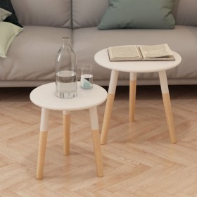 Set de mesas auxiliares 2 unidades madera maciza de pino blanco de , Mesas auxiliares - Ref: Foro24-244734, Precio: 64,95 €, ...