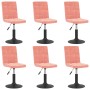 Sillas de comedor giratorias 6 unidades de terciopelo rosa de , Sillas de comedor - Ref: Foro24-3089305, Precio: 300,15 €, De...