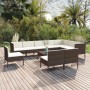 Set muebles de jardín 11 pzas y cojines ratán sintético marrón de , Conjuntos de jardín - Ref: Foro24-3094451, Precio: 868,70...