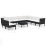 Set de muebles de jardín 11 pzas cojines ratán sintético negro de , Conjuntos de jardín - Ref: Foro24-3094472, Precio: 951,58...
