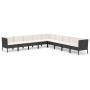 Set de muebles de jardín 9 pzas cojines ratán sintético negro de , Conjuntos de jardín - Ref: Foro24-3094464, Precio: 840,15 ...