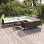 Set muebles de jardín 11 pzas y cojines ratán sintético marrón de , Conjuntos de jardín - Ref: Foro24-3094491, Precio: 904,23...