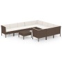 Set muebles de jardín 11 pzas y cojines ratán sintético marrón de , Conjuntos de jardín - Ref: Foro24-3094491, Precio: 904,23...