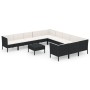 Set de muebles de jardín 12 pzas cojines ratán sintético negro de , Conjuntos de jardín - Ref: Foro24-3094500, Precio: 1,00 €...