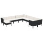 Set de muebles de jardín 11 pzas cojines ratán sintético negro de , Conjuntos de jardín - Ref: Foro24-3094516, Precio: 993,48...