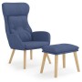 Sillón de relax con taburete tela azul de , Sillones - Ref: Foro24-3097754, Precio: 141,63 €, Descuento: %