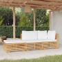 Juego muebles de jardín 3 piezas y cojines madera maciza teca de , Conjuntos de jardín - Ref: Foro24-3100905, Precio: 489,17 ...