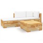 Juego muebles de jardín 4 piezas y cojines madera maciza teca de , Conjuntos de jardín - Ref: Foro24-3100911, Precio: 640,39 ...
